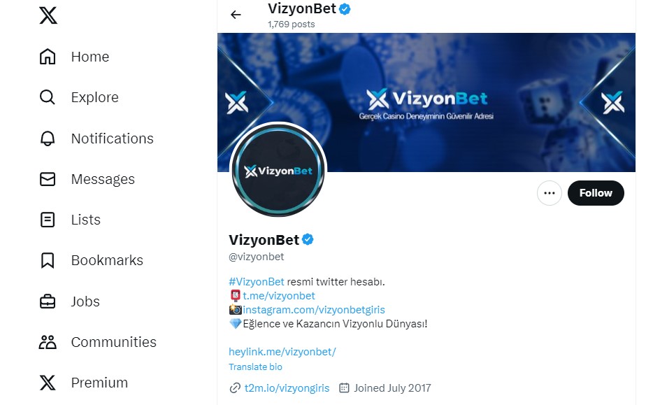 Vizyonbet Twitter